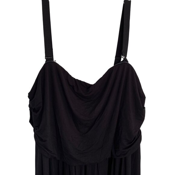 Lane Bryant Black Adjustable Straps Draped Maxi Dress Plus size 26/28 - Picture 3 of 8
